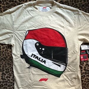Formula 1 Italia Helmet Graphic T-Shirt - Cream